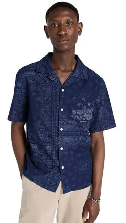 Alex Mill Camp Shirt In Indigo Bandana Print -Reberio Fashion Store amill3039411873 1684258501061 2 0. UX357 QL90