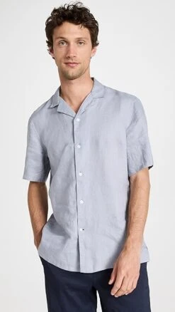 Club Monaco Short Sleeve Linen Shirt -Reberio Fashion Store clubm4460276122 1681832980578 2 0. UX357 QL90