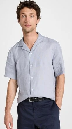 Club Monaco Short Sleeve Linen Shirt