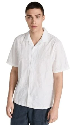 Club Monaco Short Sleeve Jacquard Floral Shirt -Reberio Fashion Store clubm446131c925 1683559969614 2 0. UX357 QL90