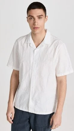 Club Monaco Short Sleeve Jacquard Floral Shirt -Reberio Fashion Store clubm446131c925 1683559969681 2 0. UX357 QL90