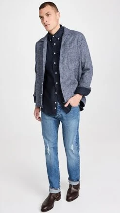 Gitman Vintage Navy Cotton Tweed -Reberio Fashion Store gitma304931af4f 1664288125362 2 0. UX357 QL90