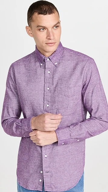 Gitman Vintage Brushed Chambray Button Down Shirt 1 Gitman Vintage Brushed Chambray Button Down Shirt