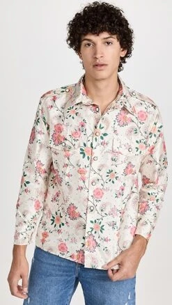 House Of Aama Floral Silk Button Up Shirt -Reberio Fashion Store haama3003913149 1666723030530 2 0. UX357 QL90