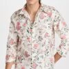 House Of Aama Floral Silk Button Up Shirt