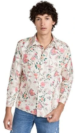 House Of Aama Floral Silk Button Up Shirt -Reberio Fashion Store haama3003913149 1666723030683 2 0. UX357 QL90