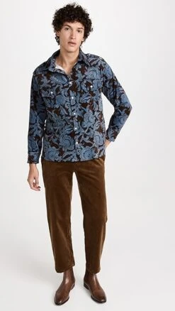 House Of Aama Paisley Corduroy Button Up Shirt -Reberio Fashion Store haama30040126ca 1666723013294 2 0. UX357 QL90