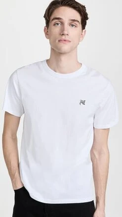 Maison Kitsune Grey Fox Head Patch Classic Tee