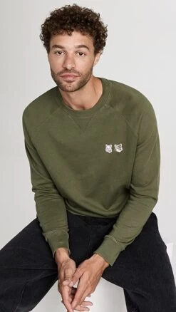 Maison Kitsune Monochrome Fox Head Patch Classic Sweatshirt