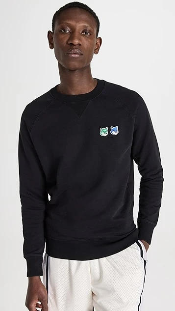 Maison Kitsune Double Monochrome Fox Head Classic Sweatshirt 7 Maison Kitsune Double Monochrome Fox Head Classic Sweatshirt - Image 7