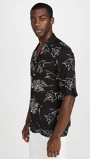 Officine Generale Eren Calligraphy Print Shirt 3 Officine Generale Eren Calligraphy Print Shirt - Image 3