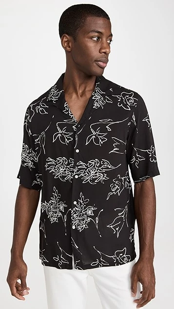 Officine Generale Eren Calligraphy Print Shirt 1 Officine Generale Eren Calligraphy Print Shirt