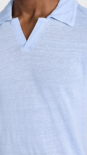 Officine Generale Simon Piece Dyed French Linen Polo 5 Officine Generale Simon Piece Dyed French Linen Polo - Image 5