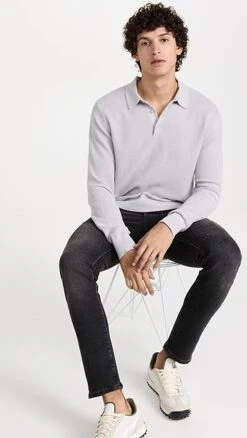 Onia Waffle Cotton Cashmere Polo -Reberio Fashion Store oniaa3047810495 1666809846283 2 0. UX357 QL90