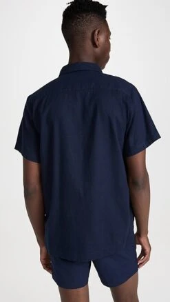 Onia Stretch Linen Short Sleeve Shirt -Reberio Fashion Store oniaa3053513987 1672765591223 2 0. UX357 QL90