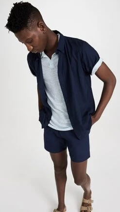 Onia Stretch Linen Short Sleeve Shirt