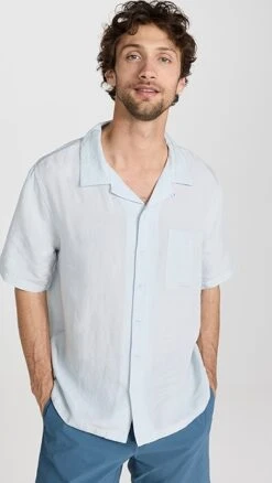 Onia Air Linen Convertible Camp Shirt