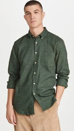 Portuguese Flannel Teca Brushed Flannel Button Down Shirt