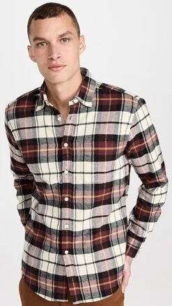 Portuguese Flannel Board Plaid Button Down Shirt