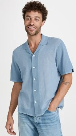 Rag & Bone Harvey Knit Camp Shirt -Reberio Fashion Store ragbo4642211629 1668443919270 2 0. UX357 QL90