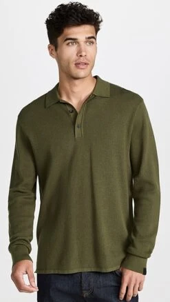 Rag & Bone Harvey Long Sleeve Polo -Reberio Fashion Store ragbo4651111689 1665693873417 2 0. UX357 QL90
