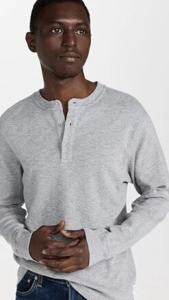 Reigning Champ Slub Long Sleeve Henley Tee