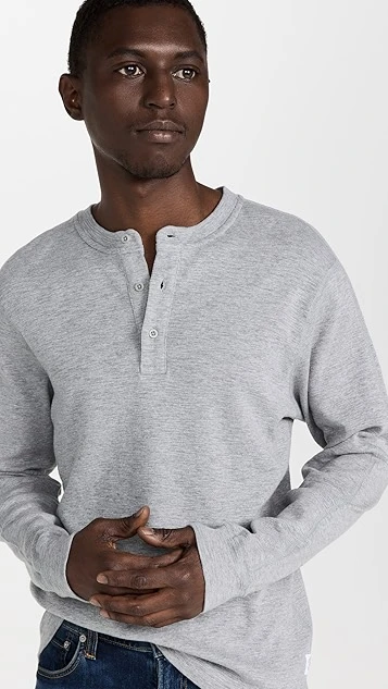 Reigning Champ Slub Long Sleeve Henley Tee 1 Reigning Champ Slub Long Sleeve Henley Tee