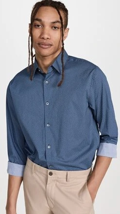 Theory Irving Optical Oval Shirt