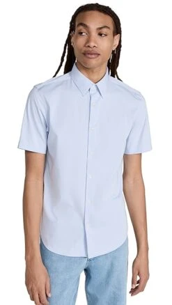 Theory Structured Knit Irving Short Sleeve Shirt -Reberio Fashion Store theor4440224082 1677089145616 2 0. UX357 QL90