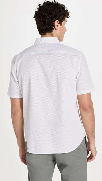 Theory Irving Short Sleeve Shirt Linear Pattern 2 Theory Irving Short Sleeve Shirt Linear Pattern - Image 2
