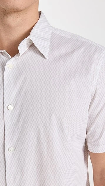 Theory Irving Short Sleeve Shirt Linear Pattern 5 Theory Irving Short Sleeve Shirt Linear Pattern - Image 5