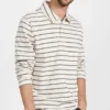 Vince Rib Knit Long Sleeve Polo