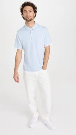 Vince Double Layer Short Sleeve Polo Shirt