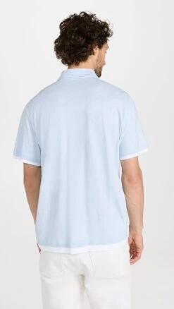 Vince Double Layer Short Sleeve Polo Shirt -Reberio Fashion Store vince518401ea47 1670428701635 2 0. UX357 QL90