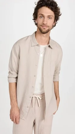 Vince Linen Long Sleeve Shirt