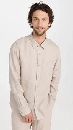 Vince Linen Long Sleeve Shirt -Reberio Fashion Store vince5184647567 1670346796922 2 0. UX357 QL90