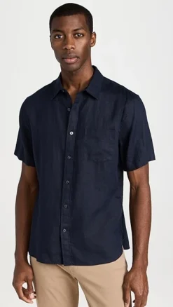 Vince Linen Short Sleeve Shirt -Reberio Fashion Store vince5195214121 1675206475315 2 1. UX357 QL90