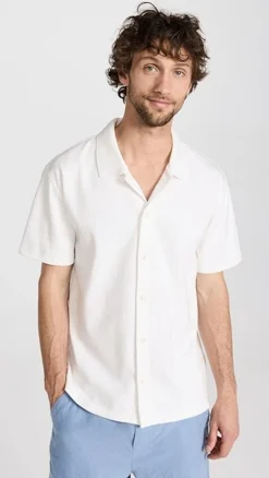 Vince Varigated Jacquard Short Sleeve Button Down -Reberio Fashion Store vince519591a924 1677789802049 2 0. UX357 QL90