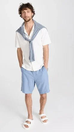 Vince Varigated Jacquard Short Sleeve Button Down -Reberio Fashion Store vince519591a924 1677789803132 2 0. UX357 QL90