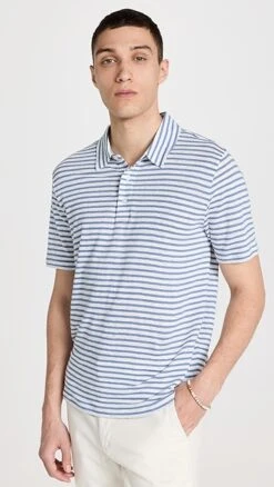 Vince Stripe Linen Polo