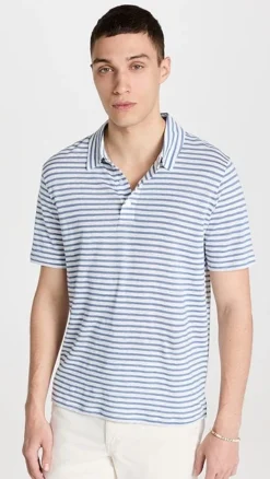 Vince Stripe Linen Polo -Reberio Fashion Store vince519641f241 1683230912305 2 0. UX357 QL90