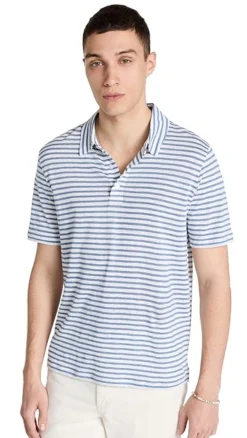 Vince Stripe Linen Polo -Reberio Fashion Store vince519641f241 1683230912306 2 0. UX357 QL90