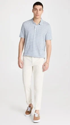 Vince Stripe Linen Polo -Reberio Fashion Store vince519641f241 1683230912334 2 0. UX357 QL90